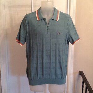 Men's Original Penguin Green Sweater Polo Shirt - Medium